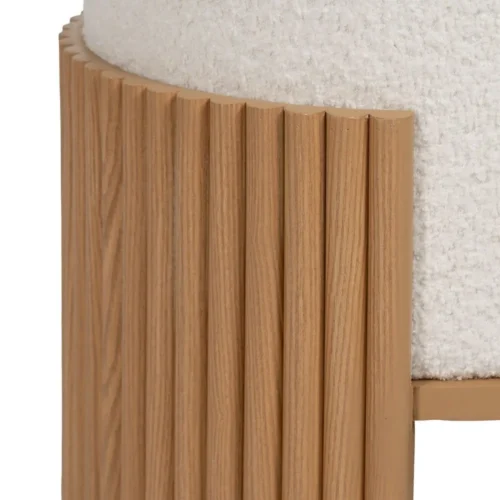 Pouf rond tissu blanc-naturel Ixia 43 cm — vue 6