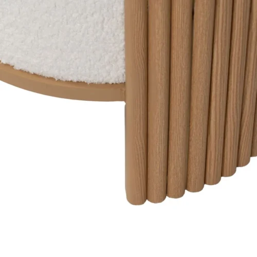 Pouf rond tissu blanc-naturel Ixia 43 cm — vue 9