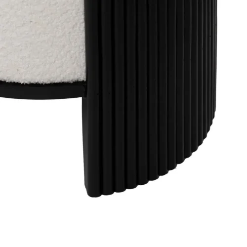 Pouf rond tissu blanc-noir Ixia 43 cm — vue 9