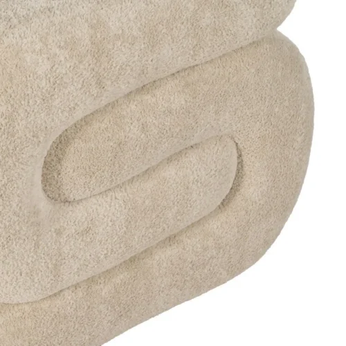 Pouf tissu beige grand format Ixia 51 cm — vue 3