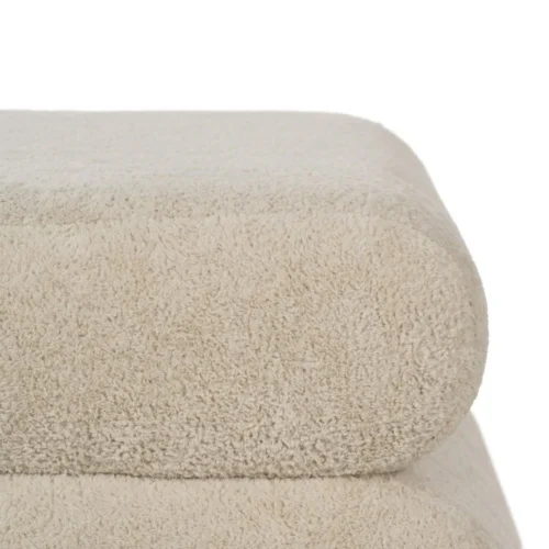 Pouf tissu beige grand format Ixia 51 cm — vue 5