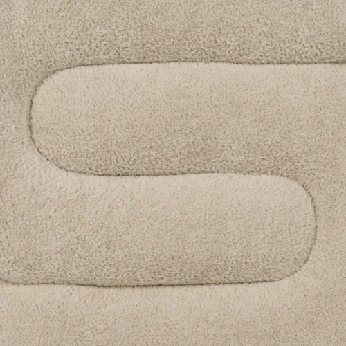 Pouf tissu beige grand format Ixia 51 cm — vue 6