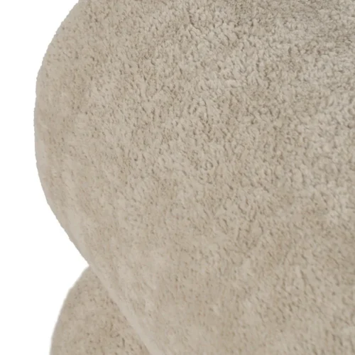 Pouf tissu beige structure métal Ixia 45 cm — vue 3
