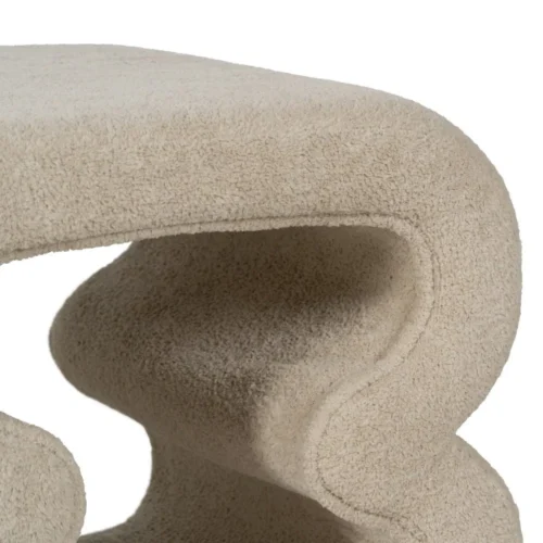 Pouf tissu beige structure métal Ixia 45 cm — vue 4