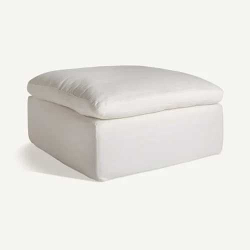 Repose-pieds Agde lin blanc Vical Home — vue 2