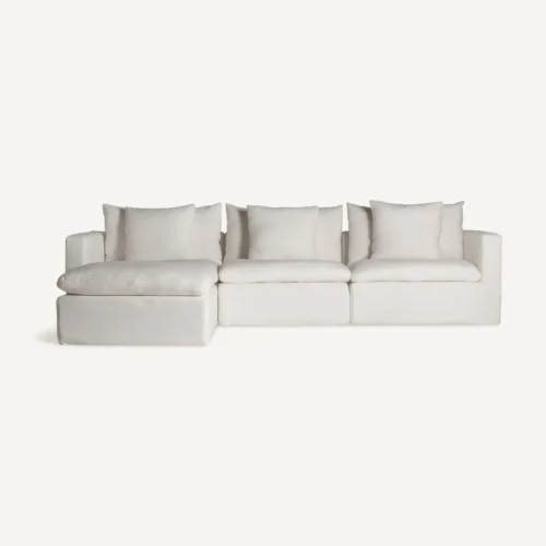 Repose-pieds Agde lin blanc Vical Home — vue 3