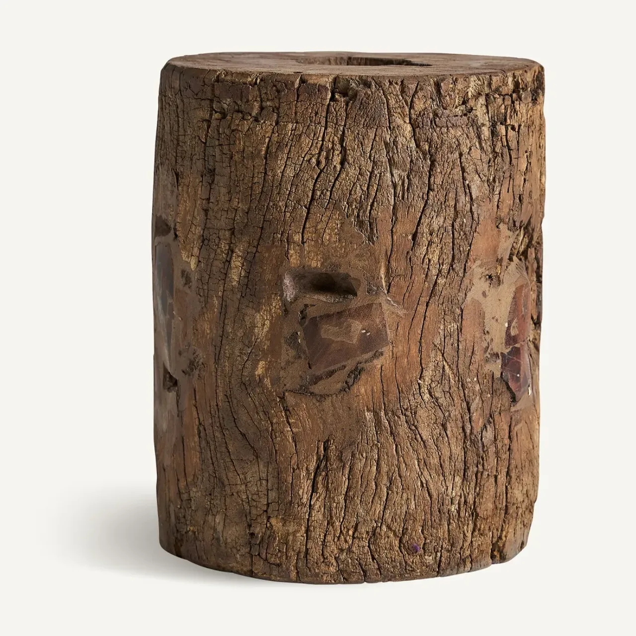Repose-pieds Kraj bois de manguier vieilli Vical Home