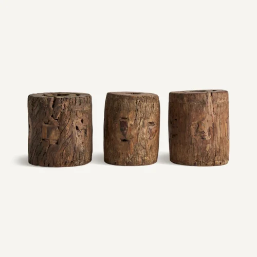 Repose-pieds Kraj bois de manguier vieilli Vical Home — vue 7