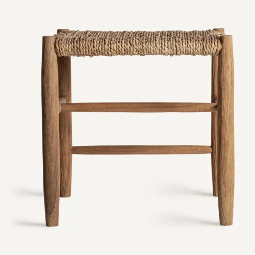 Repose-pieds Lavs teck et paille Vical Home — vue 2