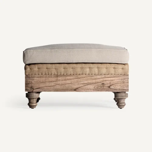 Repose-pieds Retz bois de manguier crème Vical Home