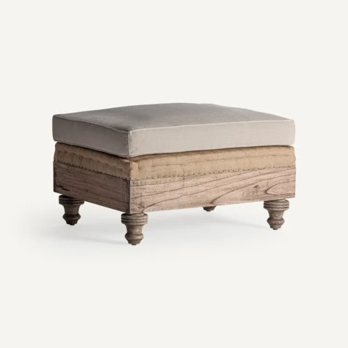 Repose-pieds Retz bois de manguier crème Vical Home — vue 2