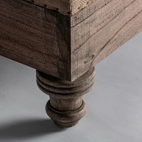 Repose-pieds Retz bois de manguier crème Vical Home — vue 6