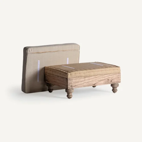 Repose-pieds Retz bois de manguier crème Vical Home — vue 7
