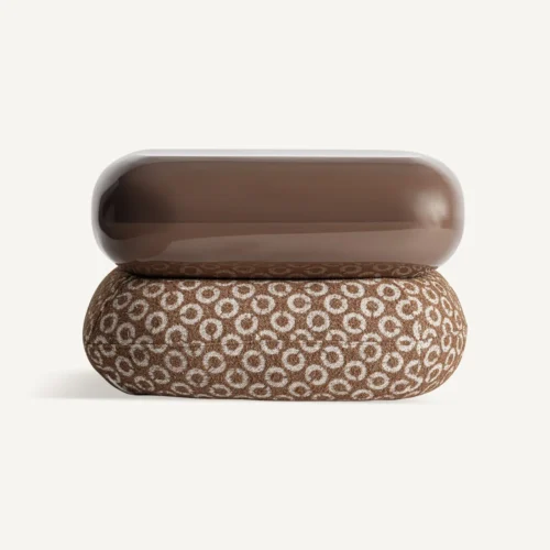 Pouf Repose-pieds Wallau marron imprimé Vical Home