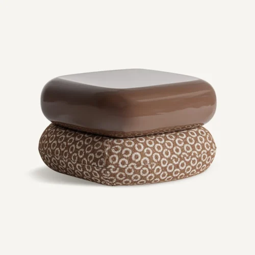 Repose-pieds Wallau marron imprimé Vical Home — vue 2