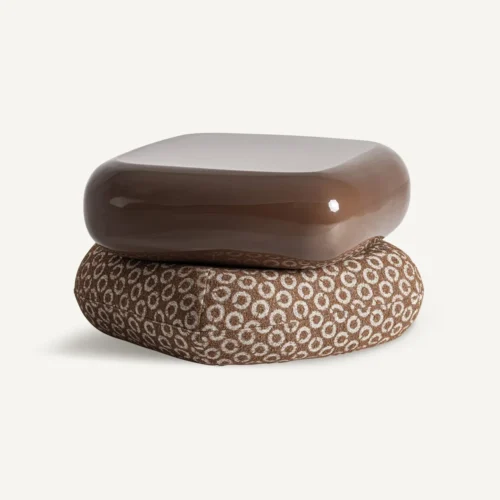 Repose-pieds Wallau marron imprimé Vical Home — vue 3
