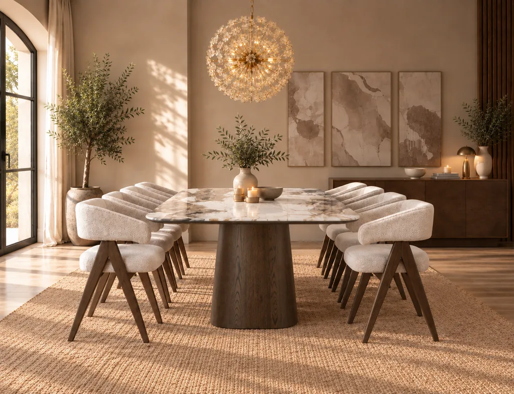 Autour d’une table en marbre, l’art de recevoir