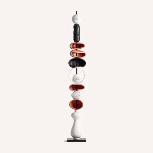 Sculpture fibrociment blanc et fer noir 210 cm Vical Home