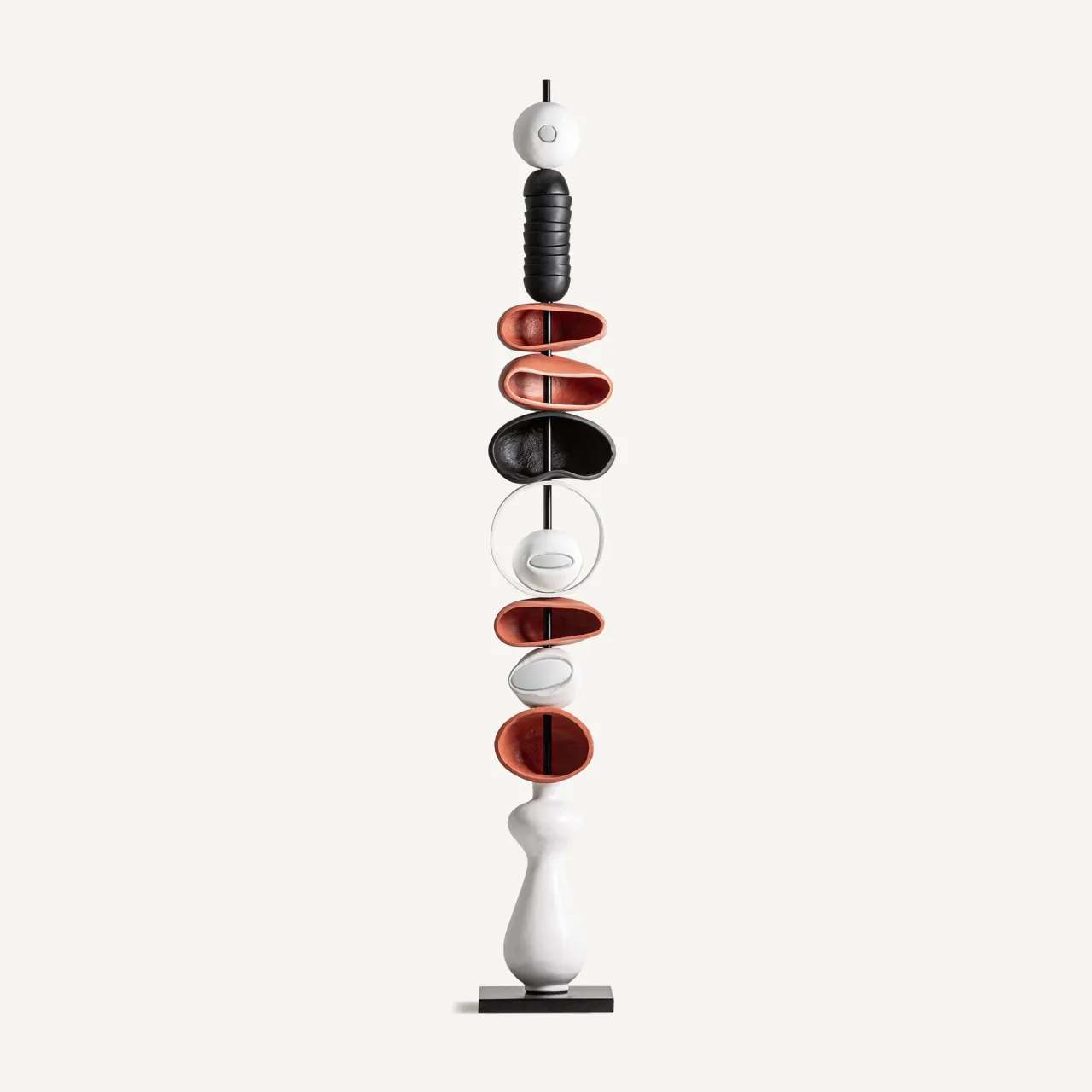 Sculpture fibrociment blanc et fer noir 210 cm Vical Home
