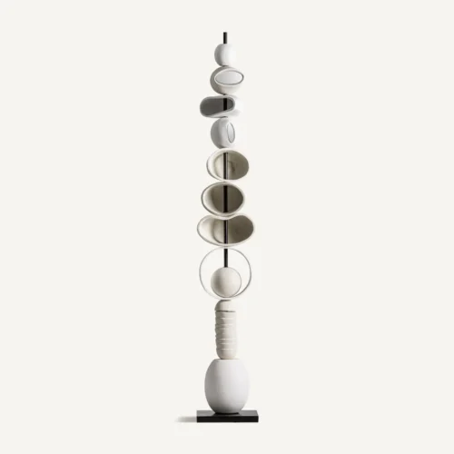 Sculpture fibrociment tons neutres et fer noir 205 cm Vical Home