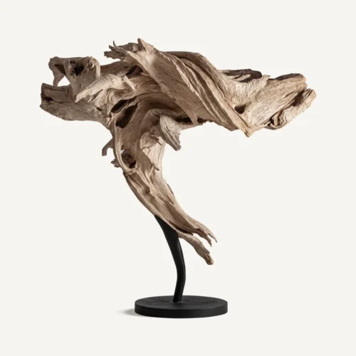 Sculpture Lauzun bois de suar sable et fer noir Vical Home