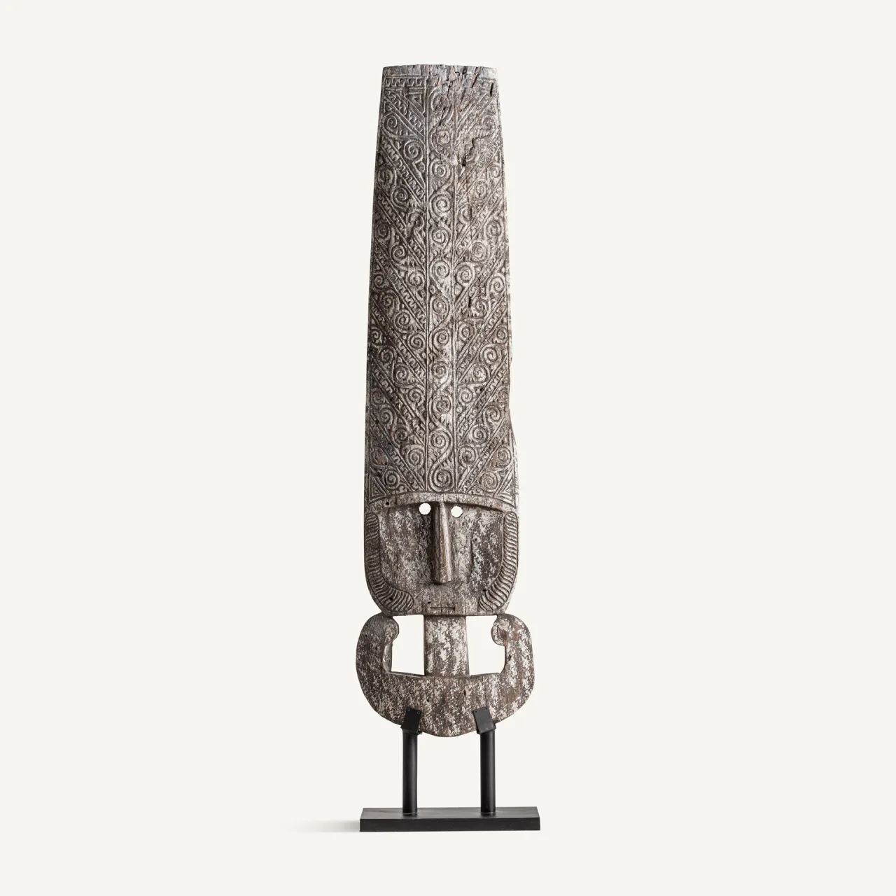 Sculpture Rolho bois de suar vieilli et fer noir Vical Home