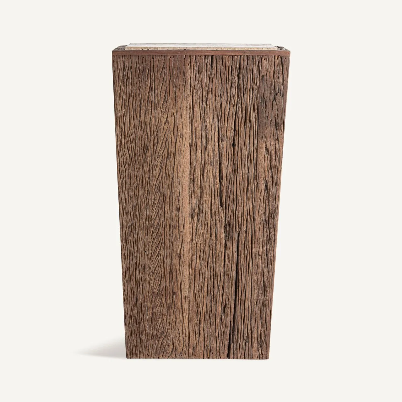 Sellette Merkem bois récupéré et travertin 71 cm Vical Home