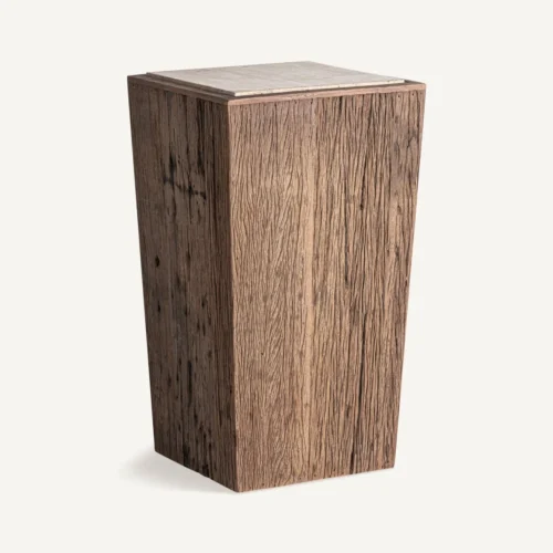 Sellette Merkem bois récupéré et travertin 71 cm Vical Home — vue 2