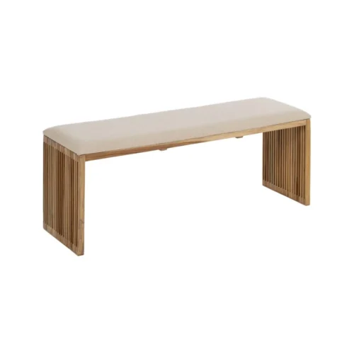 Set de 2 bancs bois de teck recyclé Ixia 115 cm — vue 3