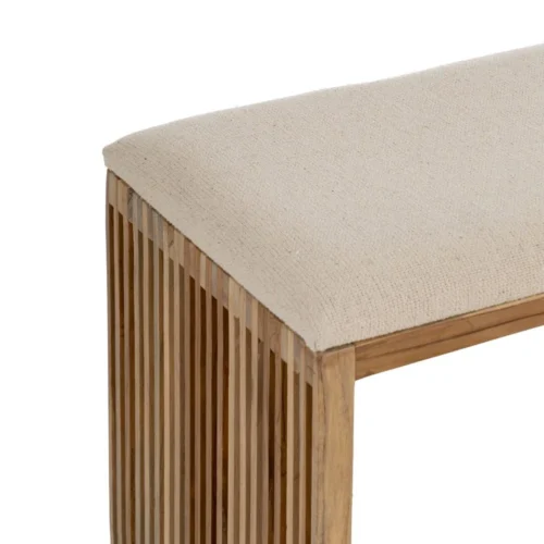 Set de 2 bancs bois de teck recyclé Ixia 115 cm — vue 4
