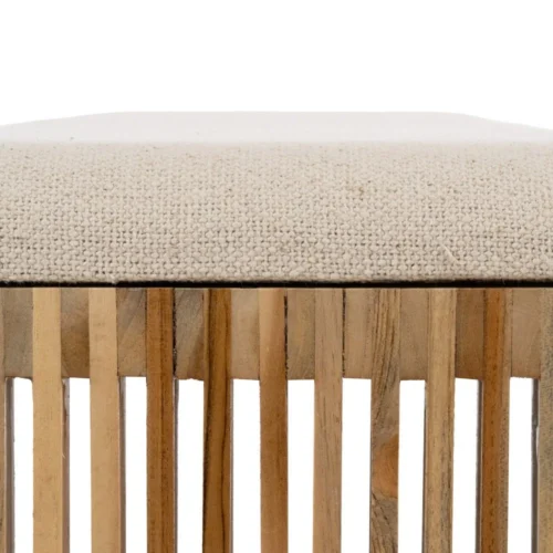 Set de 2 bancs bois de teck recyclé Ixia 115 cm — vue 8