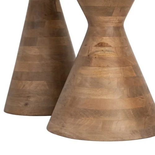 Set de 2 bouts de canapé gigognes ronds bois de manguier Ixia 71 cm — vue 6