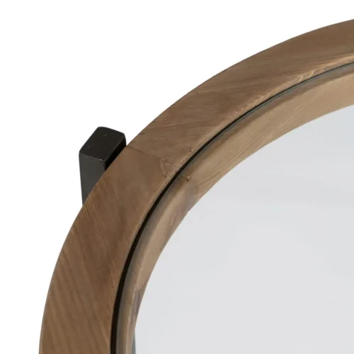 Set de 2 bouts de canapé gigognes ronds bois et métal noir Ixia 65 cm — vue 3