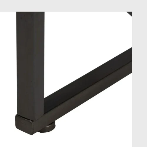 Set de 2 bouts de canapé gigognes ronds bois et métal noir Ixia 65 cm — vue 6