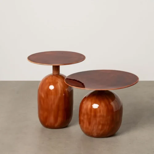 Set de 2 bouts de canapé ronds métal émaillé Ixia Ø 50 cm — vue 10