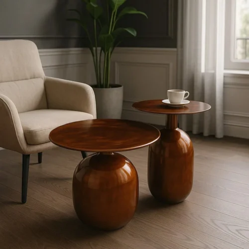 Set de 2 bouts de canapé ronds métal émaillé Ixia Ø 50 cm — vue 9