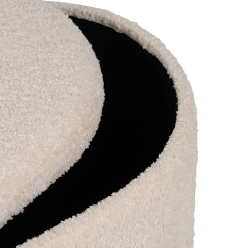 Set de 2 poufs coffre ronds tissu crème Ixia 44 cm — vue 6