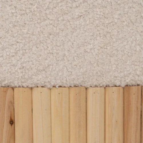 Set de 2 poufs coffre ronds tissu crème Ixia 44 cm — vue 8