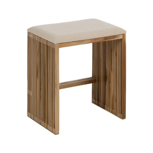 Set de 2 tabourets gigognes bois de teck recyclé Ixia 50 cm — vue 3