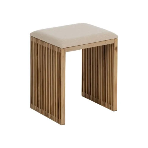 Set de 2 tabourets gigognes bois de teck recyclé Ixia 50 cm — vue 4