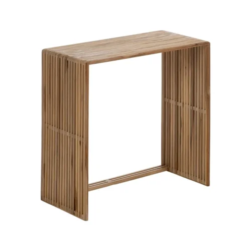 Set de 3 bouts de canapé gigognes en bois de teck recyclé Ixia 65 cm — vue 3