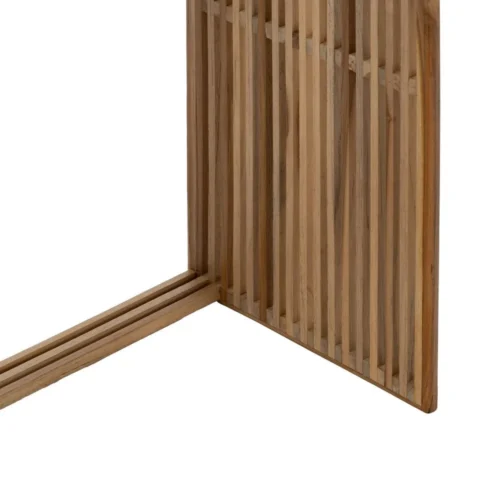 Set de 3 bouts de canapé gigognes en bois de teck recyclé Ixia 65 cm — vue 7
