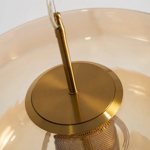 Suspension Alexa verre ambré et doré Vical Home — vue 3