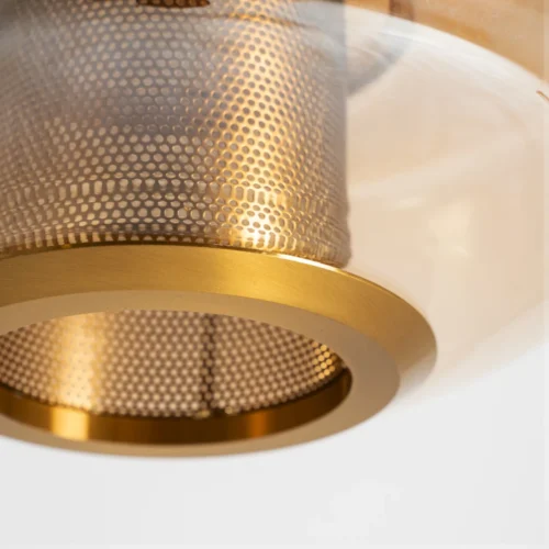 Suspension Alexa verre ambré et doré Vical Home — vue 4