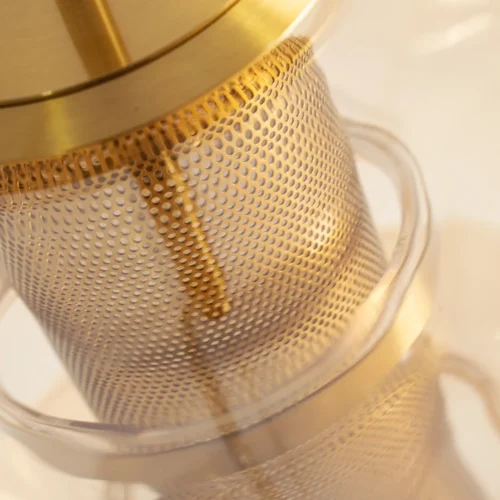 Suspension Alexa verre ambré et doré Vical Home — vue 5