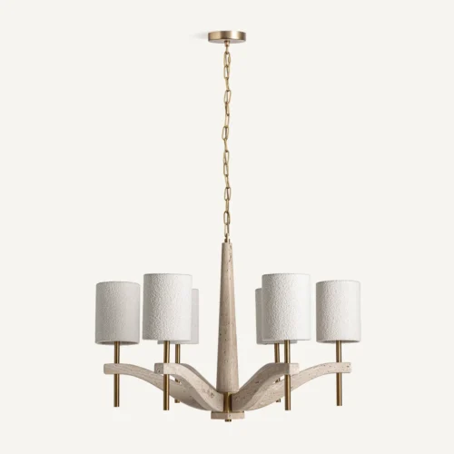 Suspension Berdaf marbre beige et doré Vical Home — vue 2