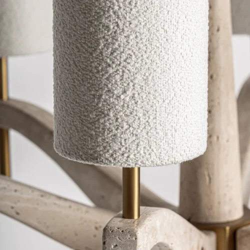 Suspension Berdaf marbre beige et doré Vical Home — vue 4