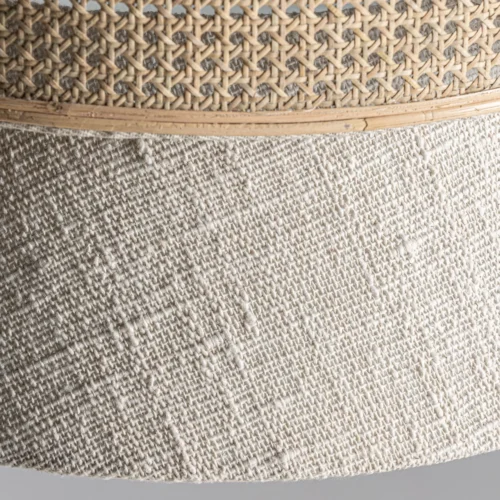 Suspension Bethale rotin et coton blanc cassé Vical Home — vue 4