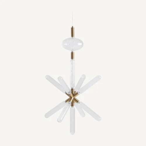 Suspension Cataline verre transparent et doré Vical Home
