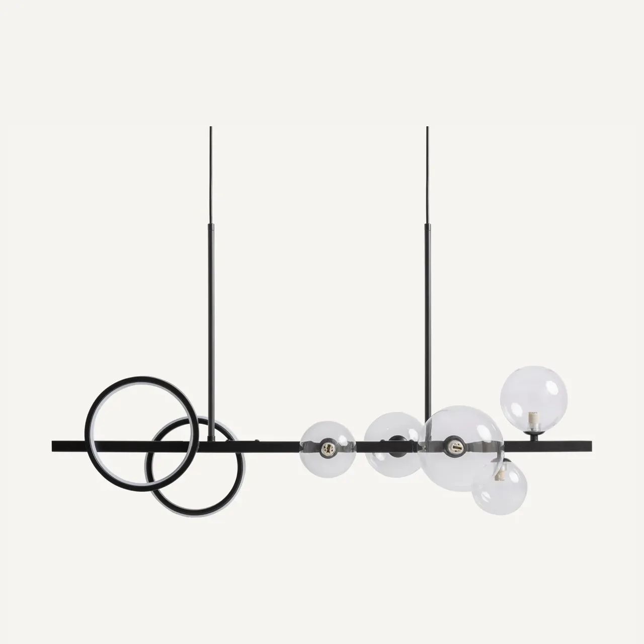 Suspension Daria verre fumé et noir Vical Home